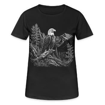 Pygargues à tête blanche dans un paysage montagneux paisible - T-shirt respirant Femme - noir - Devant - AI Model Female 172 light (172cm)