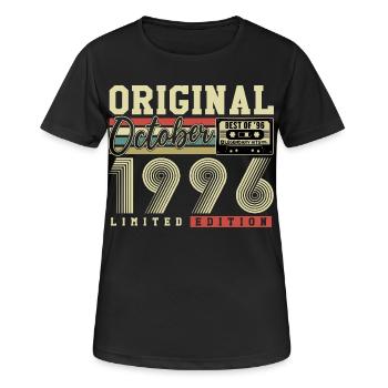 Original octobre 1996 – 30e anniversaire Rétro - T-shirt respirant Femme - noir - Devant - AI Model Female 172 light (172cm)