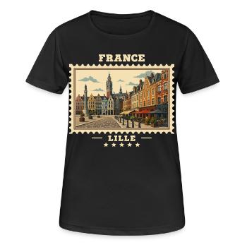 France Lille Vintage Travel Brand - Women's Breathable T-Shirt - black - Front - AI Model Female 172 light (172cm)