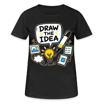 DRAW THE IDEA - Women's Breathable T-Shirt - black - Front - AI Model Female 172 light (172cm)