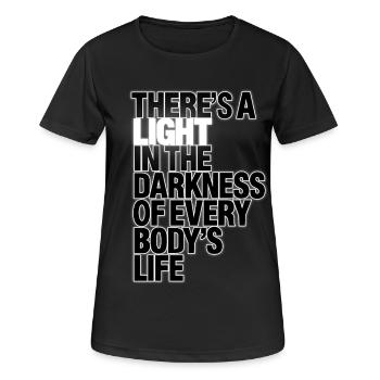 Rocky Horror Show Quote There's A Light Remastered - Women's Breathable T-Shirt - black - Front - AI Model Female 172 light (172cm)
