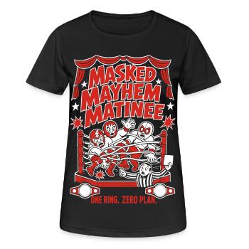 Masked Mayhem Wrestling Chaos - Women's Breathable T-Shirt - black - Front - AI Model Female 172 light (172cm)
