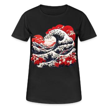 Great Wave of Kanagawa - Women's Breathable T-Shirt - black - Front - AI Model Female 172 light (172cm)