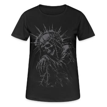 Prêtre mort-vivant avec couronne d’épines gothique - T-shirt respirant Femme - noir - Devant - AI Model Female 172 light (172cm)