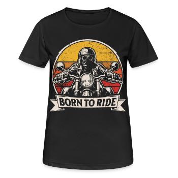 Born to Ride | Retro Motorcycle | Biker Style - Women's Breathable T-Shirt - black - Front - AI Model Female 172 light (172cm)