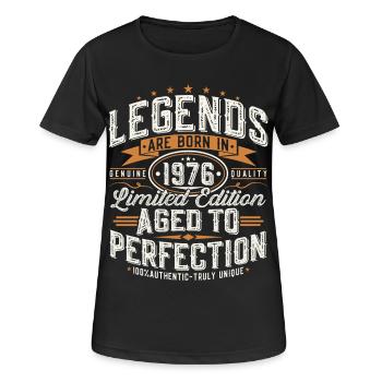 Cadeau d’anniversaire vintage vintage rétro 1976 - T-shirt respirant Femme - noir - Devant - AI Model Female 172 light (172cm)