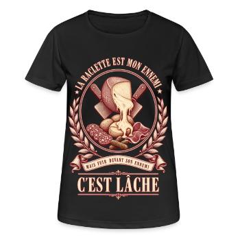 La raclette est mon ennemi - T-shirt respirant Femme - noir - Devant - AI Model Female 172 light (172cm)