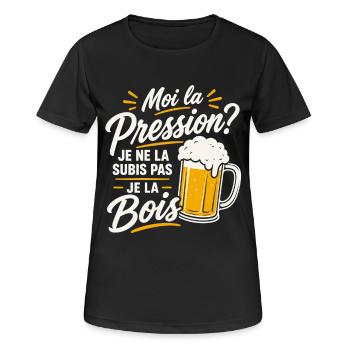 Bière Cadeau humour personnalisé - T-shirt respirant Femme - noir - Devant - AI Model Female 172 light (172cm)