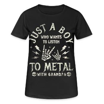 Metal Baby Boy With Grandpa Rock Baby - T-shirt respirant Femme - noir - Devant - AI Model Female 172 light (172cm)