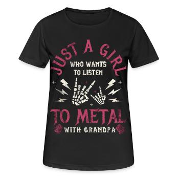 Une fille Metal Baby avec Grand-père Rock Baby - T-shirt respirant Femme - noir - Devant - AI Model Female 172 light (172cm)