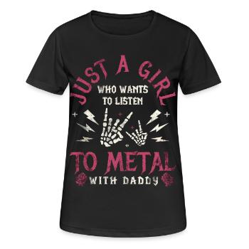 Metal Baby Girl With Daddy Rock Family - Women's Breathable T-Shirt - black - Front - AI Model Female 172 light (172cm)