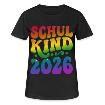 Schoolchild 2026 | Rainbow Style | School enrollment - Women's Breathable T-Shirt - black - Front - AI Model Female 172 light (172cm)