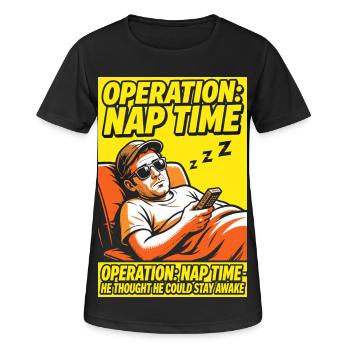 Opération Heure de la Sieste – Fan de sommeil drôle - T-shirt respirant Femme - noir - Devant - AI Model Female 172 light (172cm)