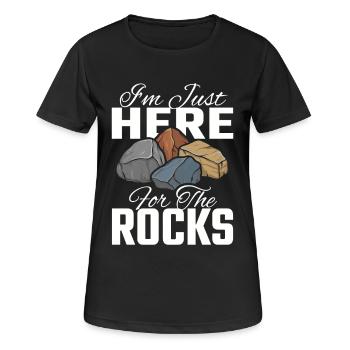 Stone Collector Gift Just Here For The Rocks - Women's Breathable T-Shirt - black - Front - AI Model Female 172 light (172cm)
