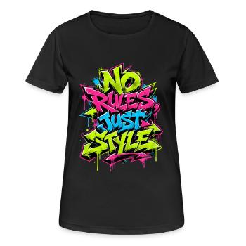 Pas de règles, juste du style - T-shirt respirant Femme - noir - Devant - AI Model Female 172 light (172cm)
