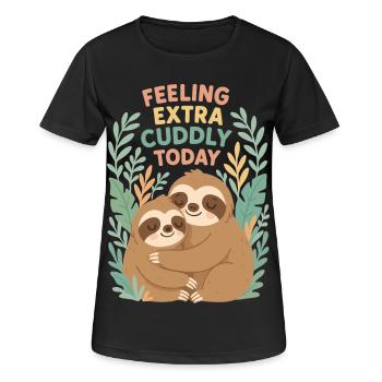 Câlins de paresseux mignons – Design extra câlin - T-shirt respirant Femme - noir - Devant - AI Model Female 172 light (172cm)