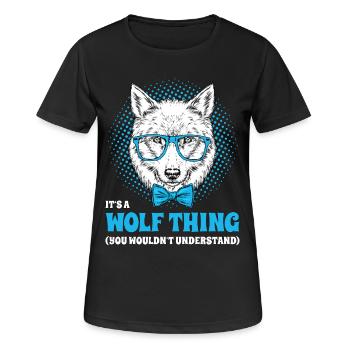 It's A Wolf Thing Hipster Wolf Brille Spruch - Frauen T-Shirt atmungsaktiv - Schwarz - Vorne - AI Model Female 172 light (172cm)