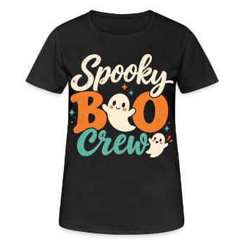Spooky Boo Crew Retro Halloween-Geister - Frauen T-Shirt atmungsaktiv - Schwarz - Vorne - AI Model Female 172 light (172cm)