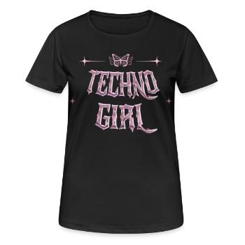 Techno Girl Rave Outfit Frauen Techno Musik - Frauen T-Shirt atmungsaktiv - Schwarz - Vorne - AI Model Female 172 light (172cm)