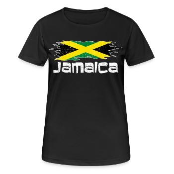 Jamaica Flagge - Frauen T-Shirt atmungsaktiv - Schwarz - Vorne - AI Model Female 172 light (172cm)