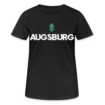 Augsburg Augsburger - Frauen T-Shirt atmungsaktiv - Schwarz - Vorne - AI Model Female 172 light (172cm)