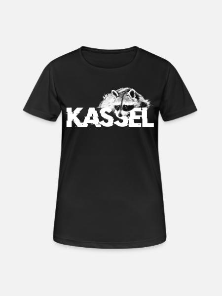 Waschbär Kassel - Frauen T-Shirt atmungsaktiv - Schwarz