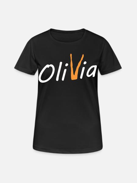 Olivia Bein - Frauen T-Shirt atmungsaktiv - Schwarz