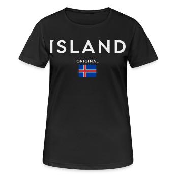 Flagge von Island, Isländischer Stolz - Frauen T-Shirt atmungsaktiv - Schwarz - Vorne - AI Model Female 172 light (172cm)