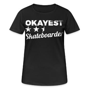 Skateur moyen - T-shirt respirant Femme - noir - Devant - AI Model Female 172 light (172cm)