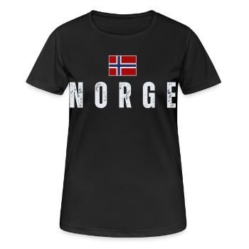 Norwegische Patriotenflagge - Frauen T-Shirt atmungsaktiv - Schwarz - Vorne - AI Model Female 172 light (172cm)