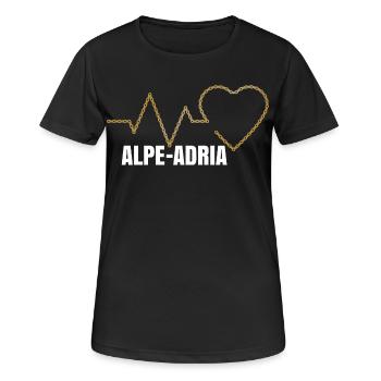 Fahrradurlaub Alpe Adria - Frauen T-Shirt atmungsaktiv - Schwarz - Vorne - AI Model Female 172 light (172cm)