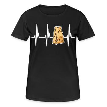 Ich liebe Schweizer Käse - Frauen T-Shirt atmungsaktiv - Schwarz - Vorne - AI Model Female 172 light (172cm)