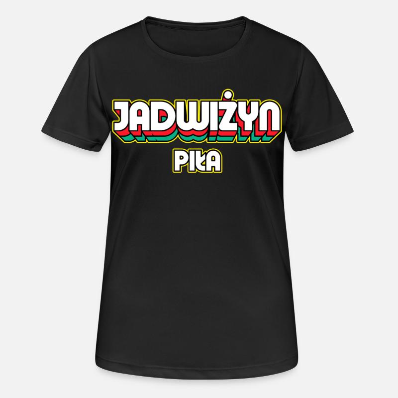 Jadwiżyn Piła. Retro District Name - Women's Breathable T-Shirt - black