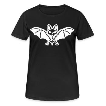 Skelettfledermaus - Frauen T-Shirt atmungsaktiv - Schwarz - Vorne - AI Model Female 172 light (172cm)