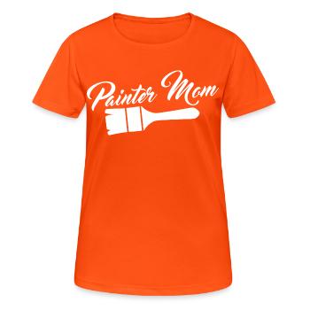 Maler Mutter - Frauen T-Shirt atmungsaktiv - Neonorange - Vorne - AI Model Female 172 dark (172cm)