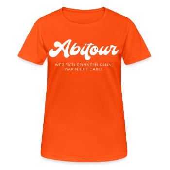 Abitur Tour - Women's Breathable T-Shirt - neon orange - Front - AI Model Female 172 dark (172cm)