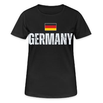 Deutsche Flagge, deutscher Patriot - Frauen T-Shirt atmungsaktiv - Schwarz - Vorne - AI Model Female 172 light (172cm)