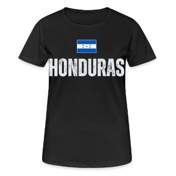Ich liebe Honduras, Honduras Flagge - Frauen T-Shirt atmungsaktiv - Schwarz - Vorne - AI Model Female 172 light (172cm)