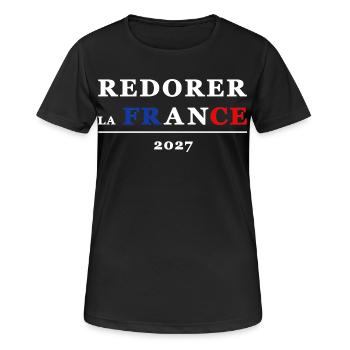 RESTORING FRANCE 2 - Women's Breathable T-Shirt - black - Front - AI Model Female 172 light (172cm)