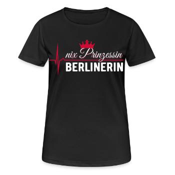 Nix Princess - Berliner - ECG Pulse Gift - Women's Breathable T-Shirt - black - Front - AI Model Female 172 light (172cm)