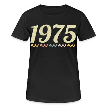 1975 - Frauen T-Shirt atmungsaktiv - Schwarz - Vorne - AI Model Female 172 light (172cm)