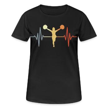 Vintage Cheerleader Pulsschlag - Frauen T-Shirt atmungsaktiv - Schwarz - Vorne - AI Model Female 172 light (172cm)