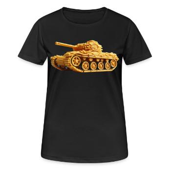 Pommes Panzer | Fries Tank - Frauen T-Shirt atmungsaktiv - Schwarz - Vorne - AI Model Female 172 light (172cm)