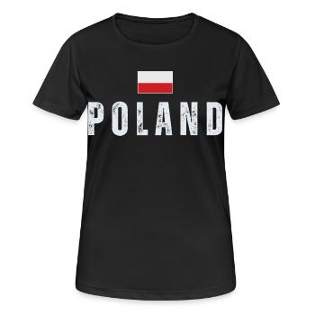 Polnischer Stolz, Polnische Flagge - Frauen T-Shirt atmungsaktiv - Schwarz - Vorne - AI Model Female 172 light (172cm)