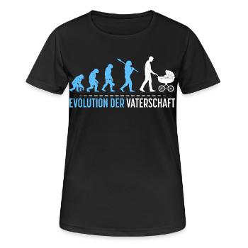 Werdender Vater EVOLUTION DER VATERSCHAFT Lustig - Frauen T-Shirt atmungsaktiv - Schwarz - Vorne - AI Model Female 172 light (172cm)