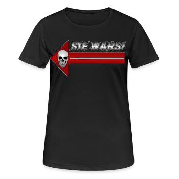 Skull Pfeil Parodie Design Sie wars - Frauen T-Shirt atmungsaktiv - Schwarz - Vorne - AI Model Female 172 light (172cm)