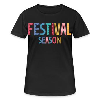 Festival - Frauen T-Shirt atmungsaktiv - Schwarz - Vorne - AI Model Female 172 light (172cm)