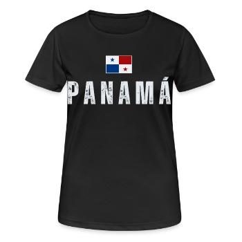 Drapeau du Panama, J’aime le Panama - T-shirt respirant Femme - noir - Devant - AI Model Female 172 light (172cm)