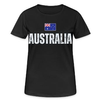 Flag Australia, j’adore l’Australie - T-shirt respirant Femme - noir - Devant - AI Model Female 172 light (172cm)