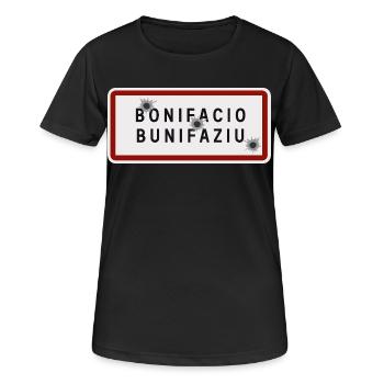 Panneau d’entrée de la ville de Bonifacio - T-shirt respirant Femme - noir - Devant - AI Model Female 172 light (172cm)